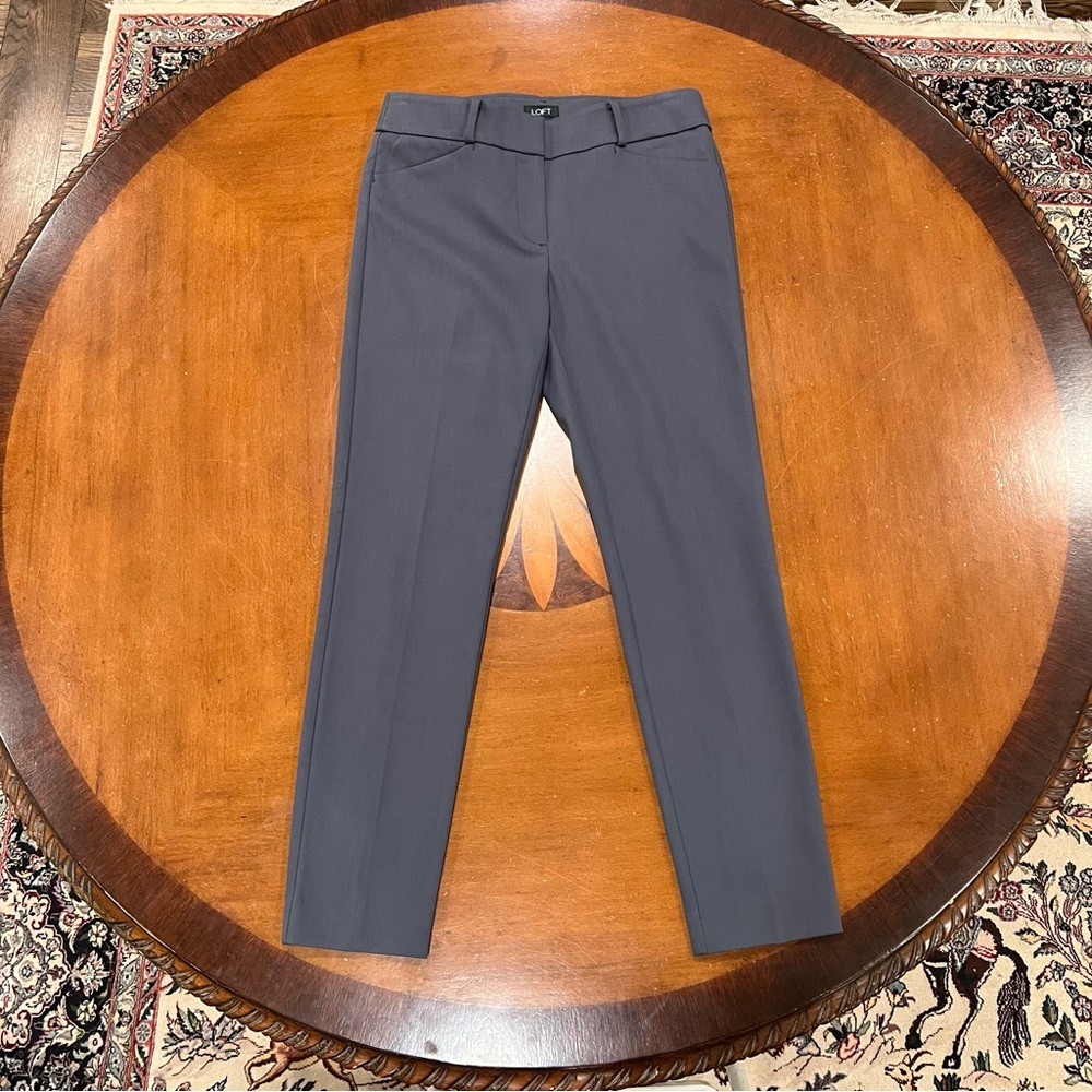 NWT Ann Taylor LOFT $70 Julie Skinny Ankle Length Dress Pant 2 Mid-Rise Gray - Picture 4 of 16